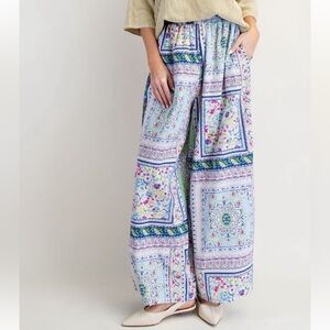 ❤️ 134 EASEL PRINT PALAZZO PANTS